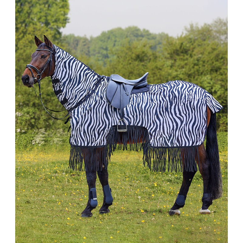 Zebra oefenvlieglaken met franje